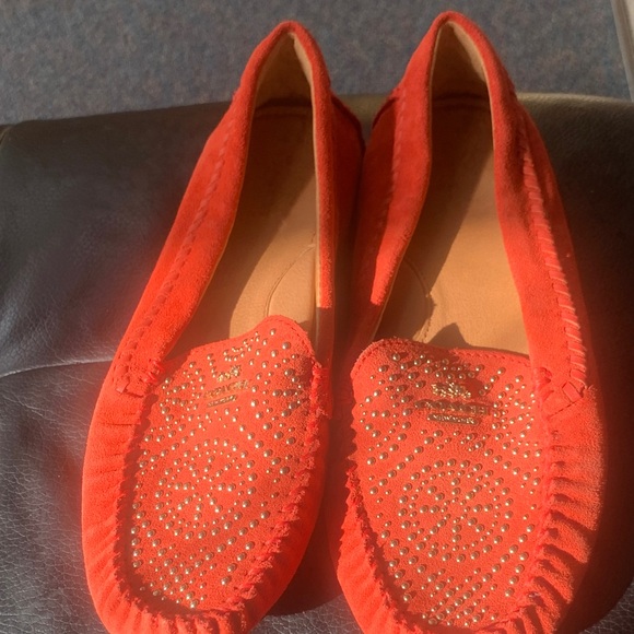 Coach Red Moccasins with Studded Detail - Picture 4 of 8